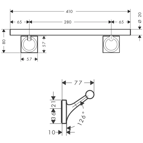 Купить купить поручень axor starck organic, хром арт. 42730000