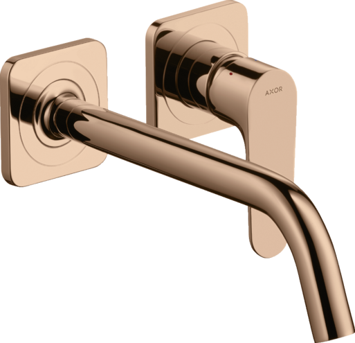 Купить купить смеситель для раковины axor citterio m, однорычажный, с изливом 227 мм, с отдельными розетками, полированное красное золото арт. 34116300