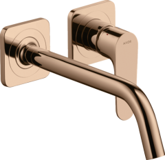 Смеситель для раковины Axor Citterio M, однорычажный, с изливом 227 мм, с отдельными розетками, полированное красное золото арт. 34116300