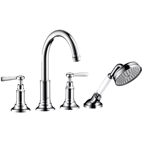 Купить купить смеситель на край ванны axor montreux, на 4 отверстия, с рычаговыми рукоятками, сталь арт. 16550800