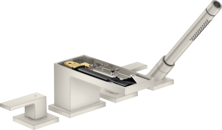 Купить купить смеситель на край ванны axor myedition на 4 отверстия без панели, сталь арт. 47432800