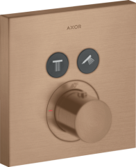Термостат AXOR ShowerSelect для 2 потребителей, скрытого монтажа, квадратный, матовое красное золото арт. 36715310