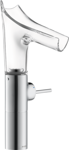 Купить купить смеситель для раковины axor starck v, однорычажный, 220, со стеклянным изливом, для накладной раковины, хром арт. 12114000