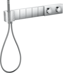 Модуль термостата AXOR Edge 680/100 для 5 потребителей скрытого монтажа с алмазной огранкой, хром арт. 46731000