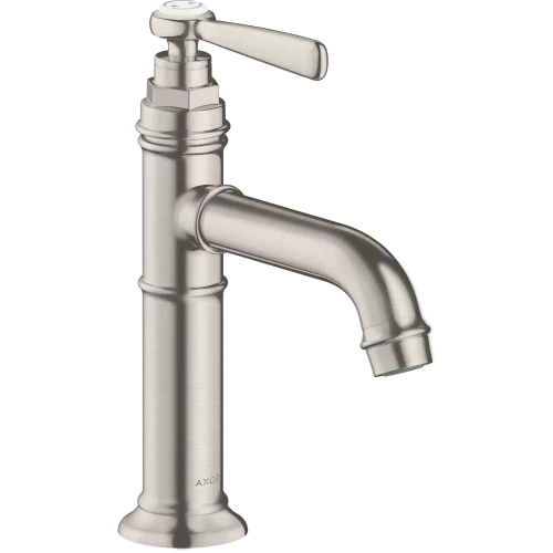 Купить купить смеситель для раковины axor montreux 100, однорычажный, с рычаговой рукояткой, с не запираемым сливным набором, сталь арт. 16516800