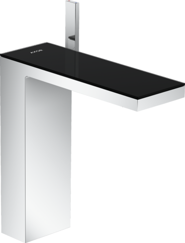 Купить купить смеситель для раковины axor myedition 230 со сливным клапаном push-open, зеркальный черный, хром арт. 47020600