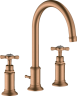 Купить купить смеситель для раковины axor montreux 180, на 3 отверстия, с крестообразными рукоятками, со сливным гарнитуром, шлифованная бронза арт. 16513140