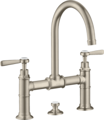 Смеситель для раковины AXOR Montreux с двумя рукоятками, 220, шлифованный никель арт. 16511820