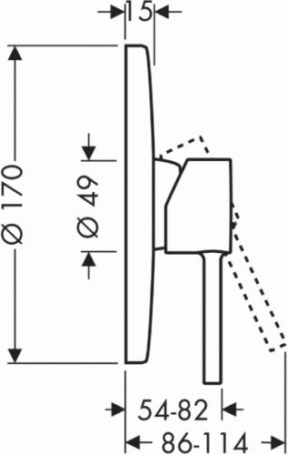Купить купить смеситель для душа axor starck, скрытого монтажа, с круглой рычаговой рукояткой, хром арт. 10616000