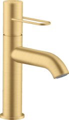 Смеситель для раковины AXOR Uno 100, с рукояткой-петлей, с незапираемым сливным набором, шлифованное золото арт. 38026250