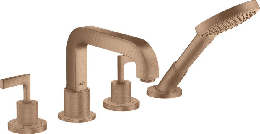 Купить купить смеситель axor citterio на край ванны на 4 отверстия с рычаговыми рукоятками, матовое красное золото арт. 39446310