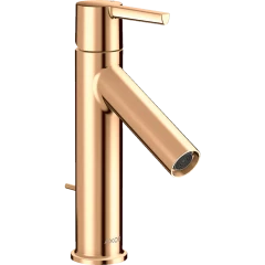 Смеситель для раковины Axor Starck 100, с рычаговой рукояткой, со сливным гарнитуром, полированная бронза арт. 10001130