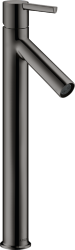 Купить купить смеситель для раковины axor starck 250, однорычажный, с рычаговой рукояткой, для накладной раковины, с не запираемым сливным набором, полированный черный, хром арт. 10103330