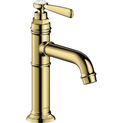 Смеситель для раковины Axor Montreux 100, однорычажный, с рычаговой рукояткой, с не запираемым сливным набором, полированная медь арт. 16516930