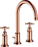Купить купить смеситель для раковины axor montreux 180, на 3 отверстия, с крестообразными рукоятками, со сливным гарнитуром, полированное красное золото арт. 16513300