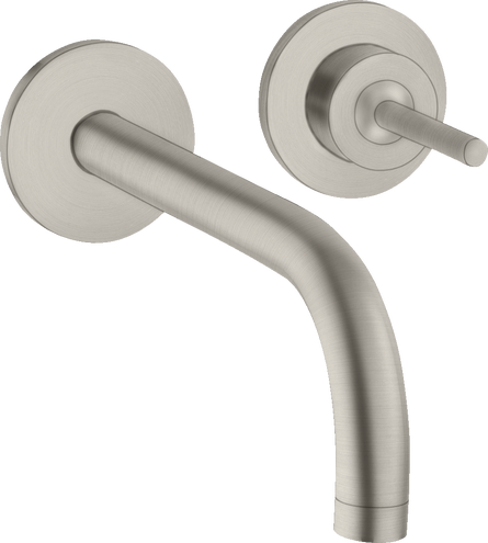 Купить купить смеситель для раковины axor uno однорычажный, настенный, с изливом 165 мм, с отдельными розетками, сталь арт. 38113800