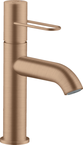 Купить купить смеситель для раковины axor uno 100, с рукояткой-петлей, с незапираемым сливным набором, шлифованное красное золото арт. 38026310
