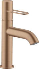 Смеситель для раковины AXOR Uno 100, с рукояткой-петлей, с незапираемым сливным набором, шлифованное красное золото арт. 38026310