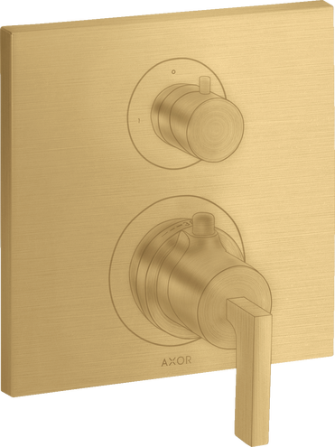 Купить купить термостат с запорным/переключающим вентилем axor citterio с рычаговой рукояткой, матовое золото арт. 39720250