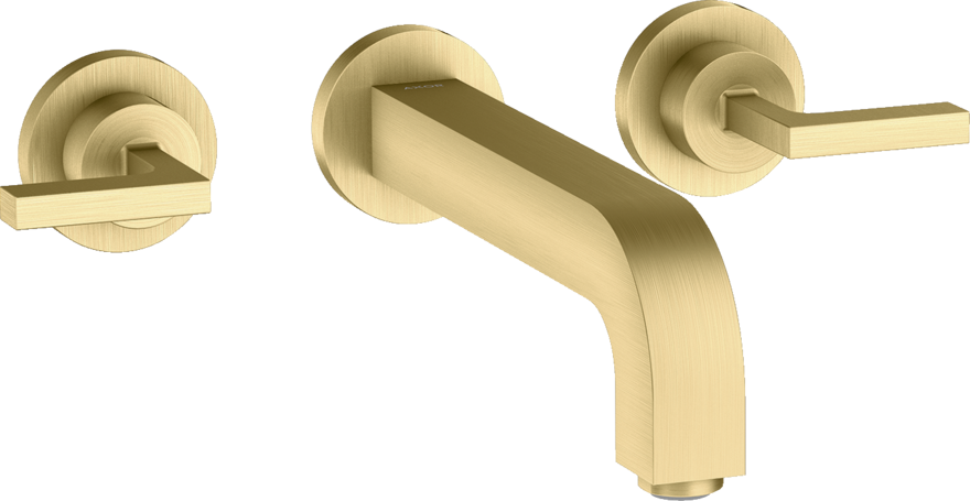 Купить купить смеситель для раковины axor citterio на 3 отверстия 222 мм, с рычаговыми рукоятками, матовая латунь арт. 39147950