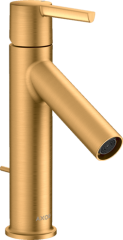 Смеситель для раковины Axor Starck 100, с рычаговой рукояткой, со сливным гарнитуром, шлифованное золото арт. 10001250