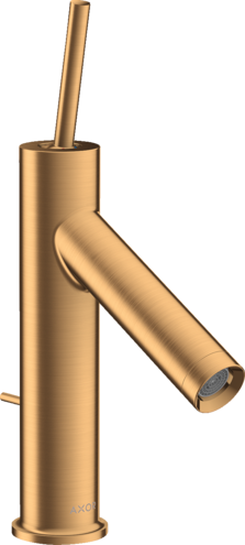 Купить купить смеситель для раковины axor starck, однорычажный, с тонкой рукояткой, со сливным гарнитуром, шлифованное золото арт. 10111250