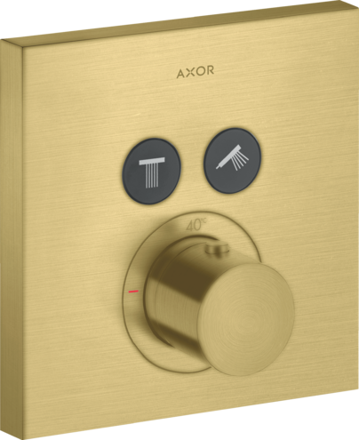 Купить купить термостат axor showerselect для 2 потребителей, скрытого монтажа, квадратный, матовая латунь арт. 36715950