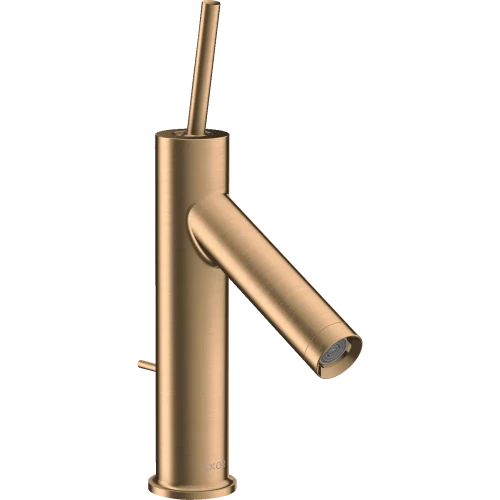 Купить купить смеситель для раковины axor starck, однорычажный, с тонкой рукояткой, со сливным гарнитуром, шлифованная бронза арт. 10111140