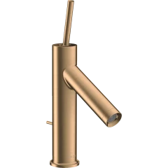 Смеситель для раковины Axor Starck, однорычажный, с тонкой рукояткой, со сливным гарнитуром, шлифованная бронза арт. 10111140