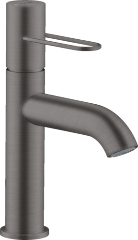 Купить купить смеситель для раковины axor uno 100, с рукояткой-петлей, с незапираемым сливным набором, шлифованный черный, хром арт. 38026340