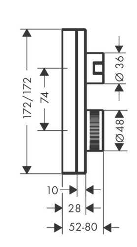Купить купить термостат axor edge с запорным/переключающим вентилем с алмазной огранкой, полированный черный, хром арт. 46761330