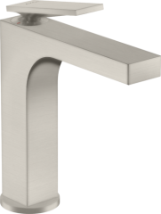 Смеситель для раковины AXOR Citterio 160 с рычаговой рукояткой, со сливным гарнитуром, сталь арт. 39023800