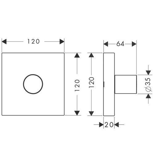 Купить купить запорный вентиль axor showersolutions 120/120, скрытого монтажа, хром арт. 10972000