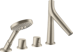 Термостат на край ванны Axor Starck Organic, на 4 отверстия, шлифованный никель арт. 12425820