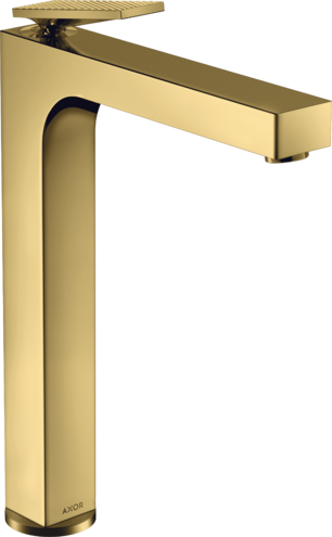 Купить купить смеситель для раковины высокий axor citterio 280 с рычаговой рукояткой, полированное золото арт. 39151990