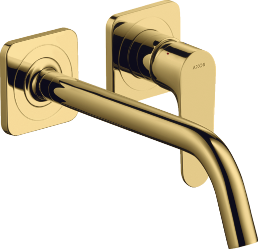 Купить купить смеситель для раковины axor citterio m, однорычажный, с изливом 227 мм, с отдельными розетками, полированное золото арт. 34116990