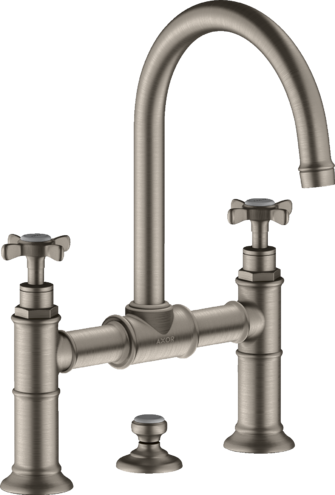 Купить купить смеситель для раковины axor montreux 220, с 2 крестообразными рукоятками, со сливным гарнитуром, сталь арт. 16510800