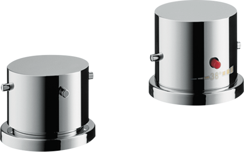 Купить купить термостат axor starck organic на 2 отверстия, с рукоятками zero, хром арт. 10480000