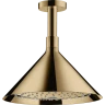Купить купить верхний душ axor showers front, 240, 2 jet, с потолочным подсоединением, полированная бронза арт. 26022130