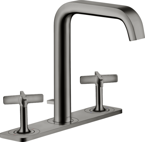 Купить купить смеситель для раковины axor citterio e на 3 отверстия, 170, с панелью, полированный черный, хром арт. 36116330