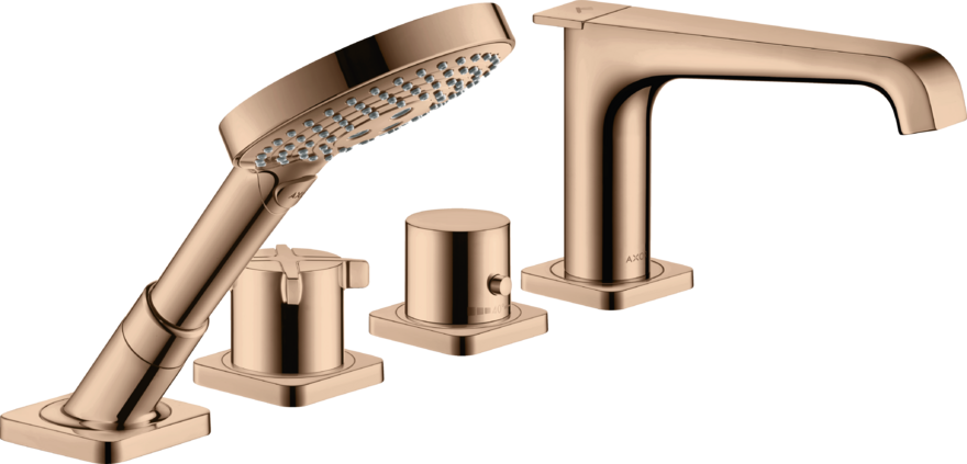 Купить купить термостат для ванны axor citterio e на 4 отверстия, монтаж на плитку, полированное красное золото арт. 36410300