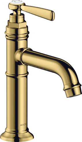 Купить купить смеситель для раковины axor montreux 100, однорычажный, с рычаговой рукояткой, с не запираемым сливным набором, полированное золото арт. 16516990