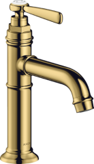 Смеситель для раковины Axor Montreux 100, однорычажный, с рычаговой рукояткой, с не запираемым сливным набором, полированное золото арт. 16516990