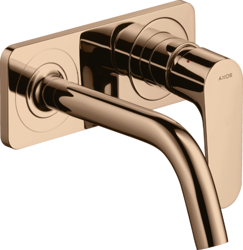 Купить купить смеситель для раковины настенный axor citterio m с изливом 167 мм, с панелью, полированное красное золото арт. 34112300