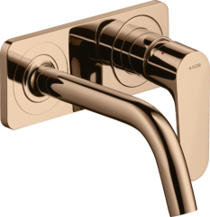 Смеситель для раковины настенный AXOR Citterio M с изливом 167 мм, с панелью, полированное красное золото арт. 34112300