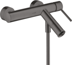 Смеситель для ванны Axor Starck, однорычажный, внешнего монтажа, с круглой рычаговой рукояткой, шлифованный черный, хром арт. 10411340