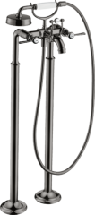 Смеситель для ванны Axor Montreux, напольный, с 2 рычаговыми рукоятками, полированный черный, хром арт. 16553330