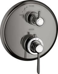 Термостат Axor Montreux, с запорным вентилем, с рычаговой рукояткой, полированный черный, хром арт. 16801330