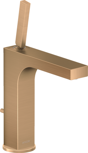 Купить купить смеситель для раковины axor citterio 160, с тонкой рукояткой, со сливным гарнитуром, матовая бронза арт. 39031140