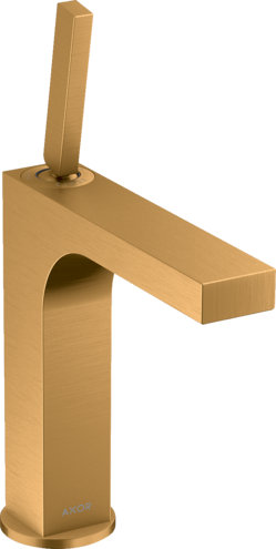 Купить купить смеситель для раковины axor citterio 160, с тонкой рукояткой, с незапираемым сливным набором, матовое золото арт. 39032250